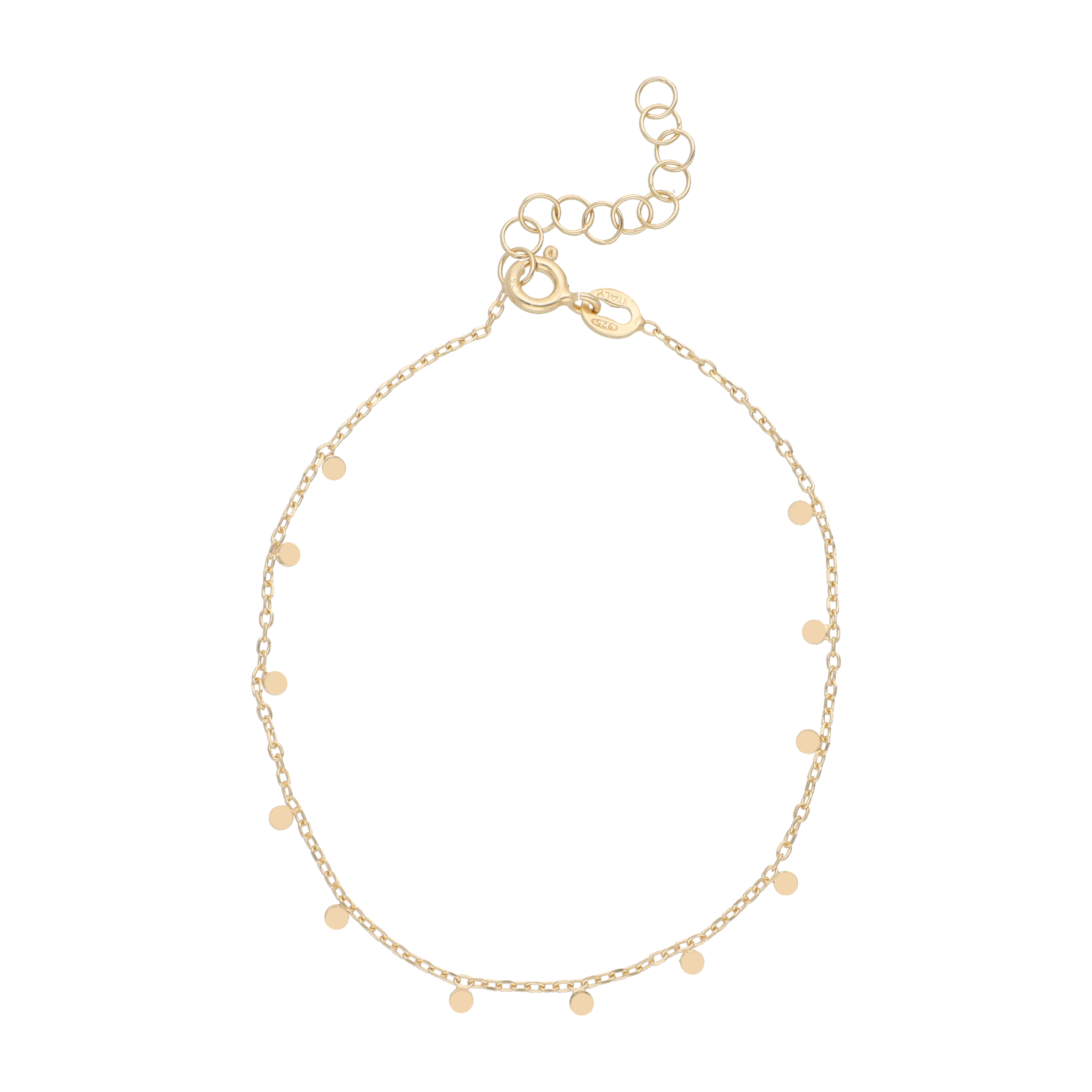 Pulsera dijes círculitos colgantes plata