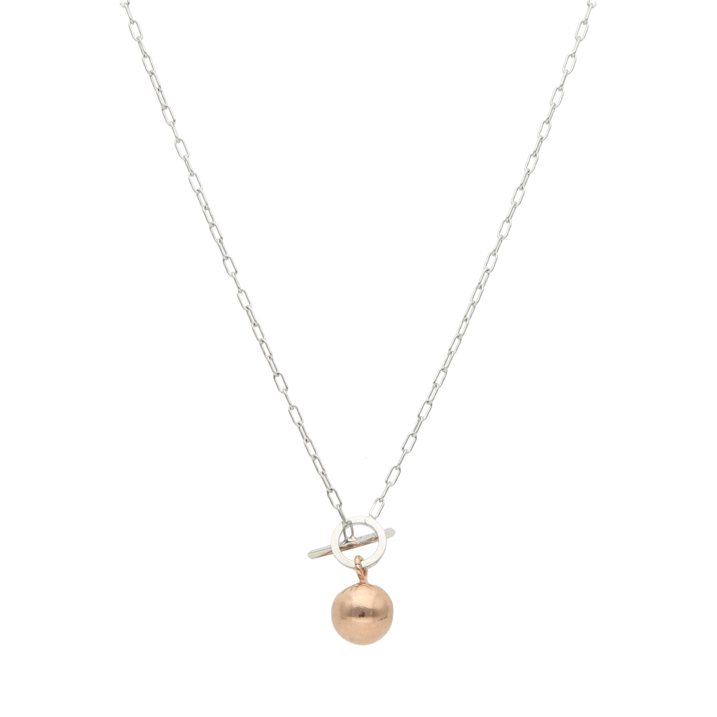 Collar plata dije bola rosa