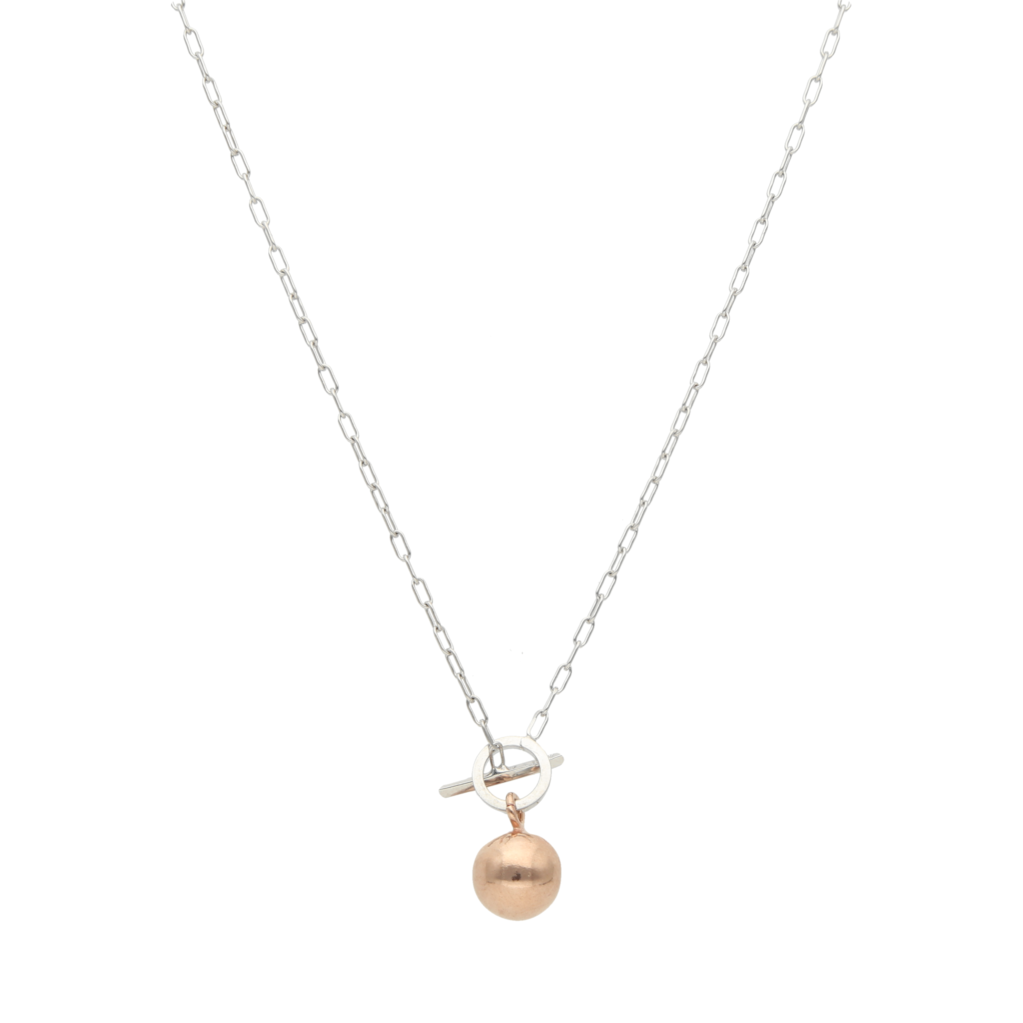 Collar plata dije bola rosa