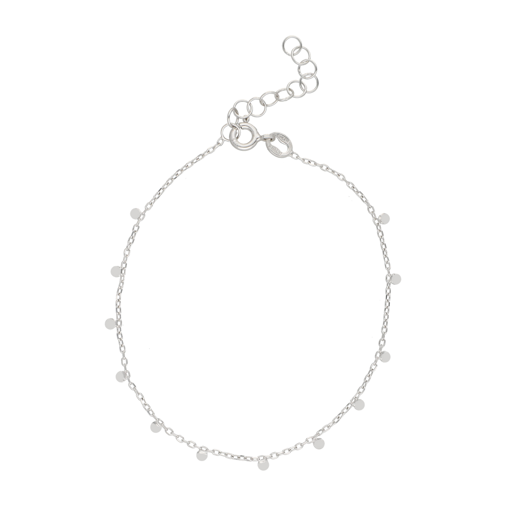 Pulsera dijes círculitos colgantes plata