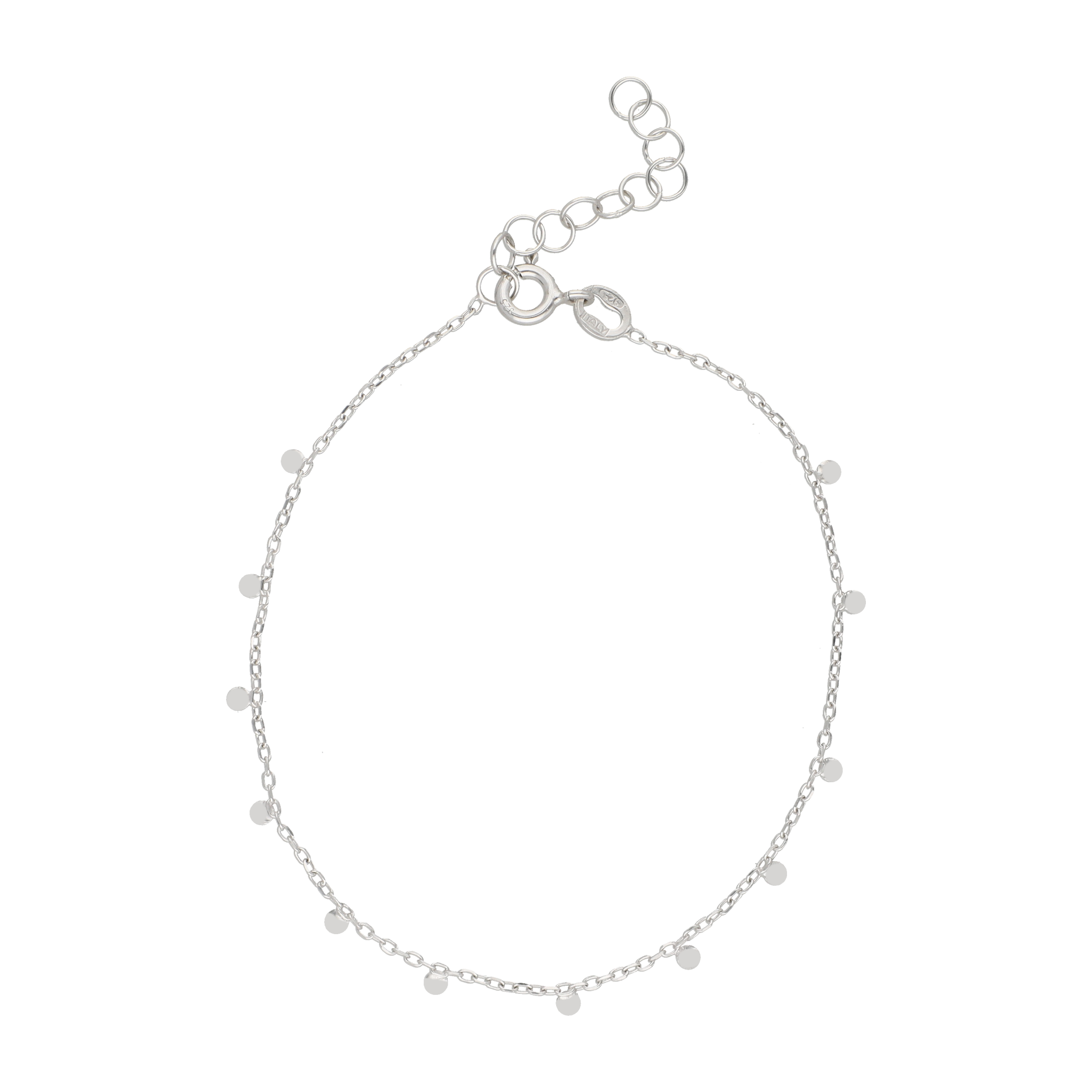 Pulsera dijes círculitos colgantes plata