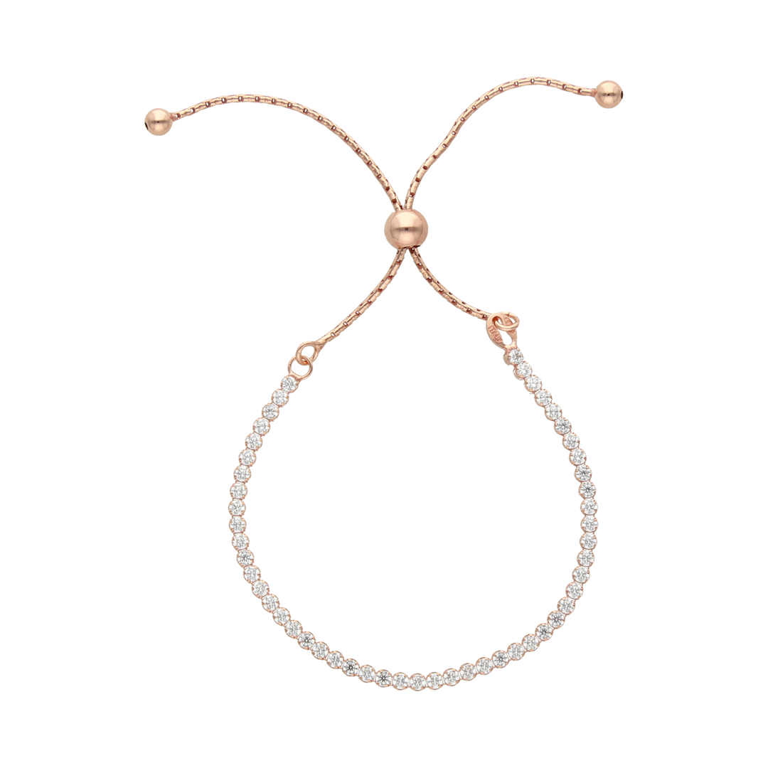 Tennis bracelet circonias plata rosa