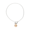 Pulsera plata dije bola rosa
