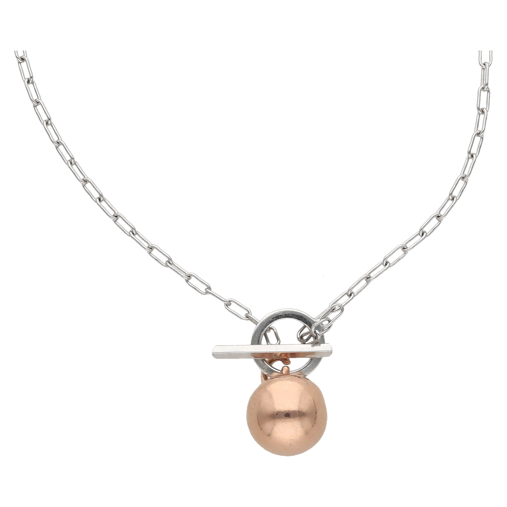 Pulsera plata dije bola rosa
