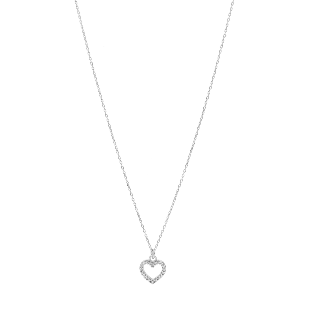 Collar corazón circonias plata