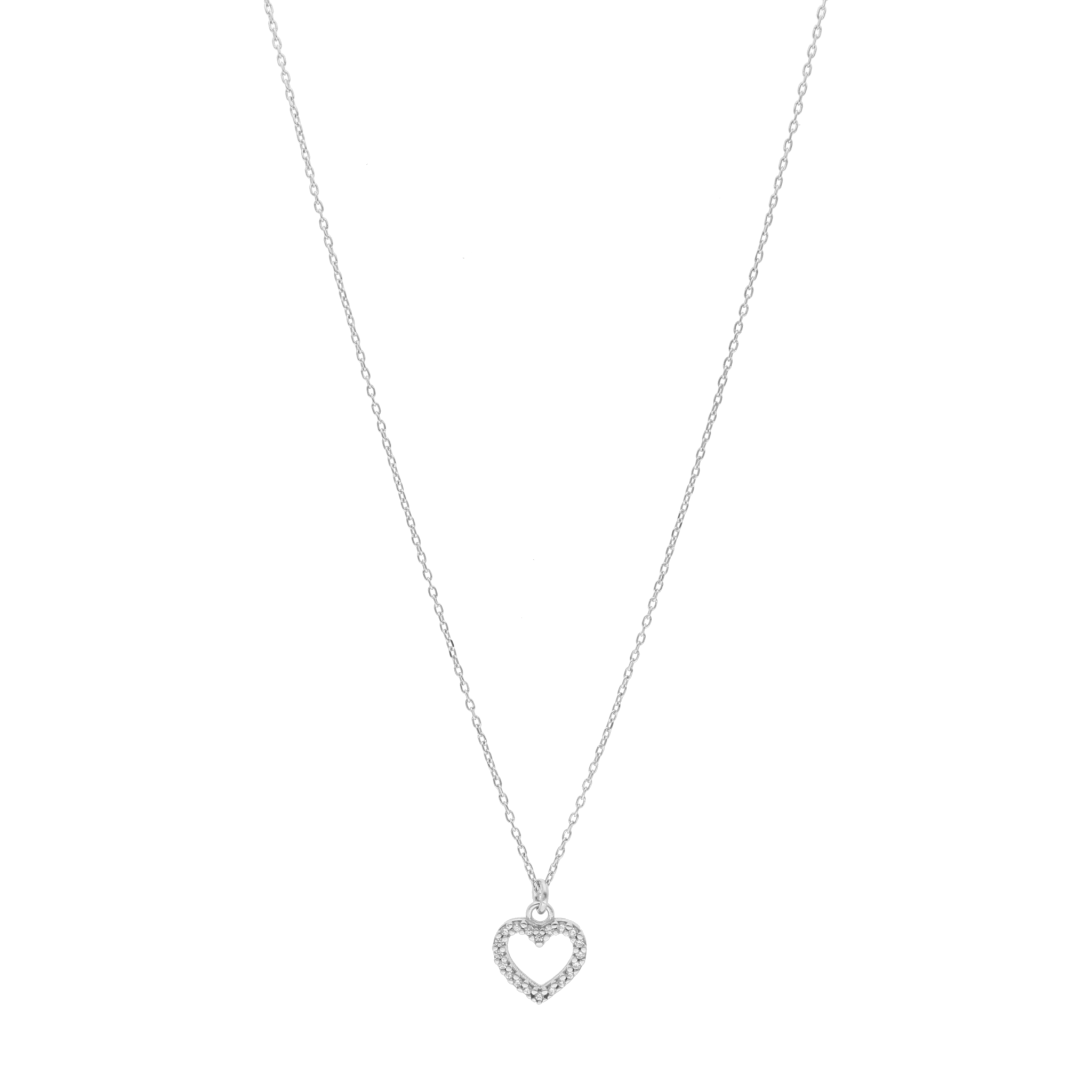 Collar corazón circonias plata