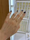 Anillo ondeado 14K