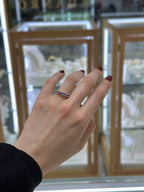 Anillo amatista y brillantes 14K