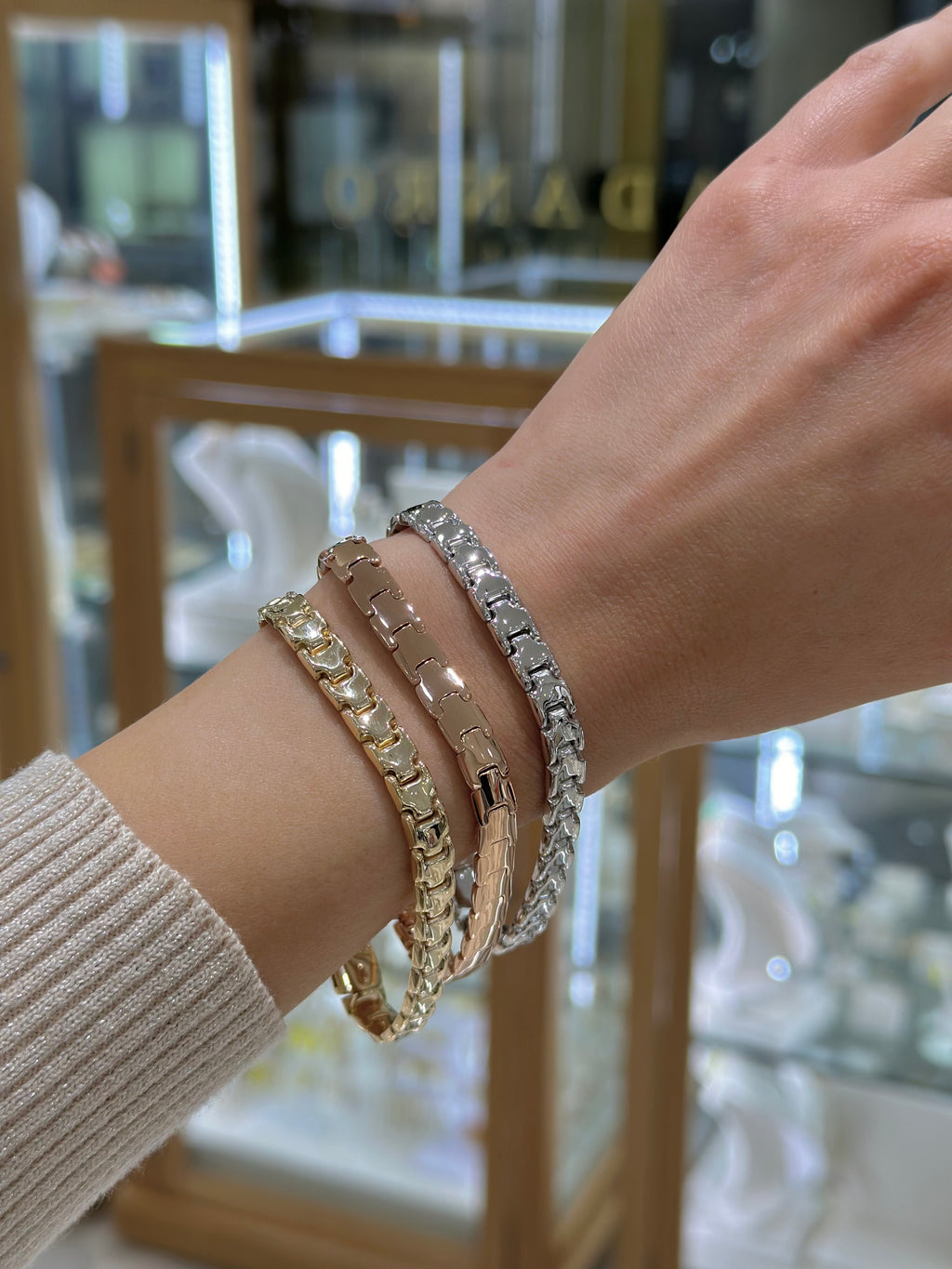 Pulsera7mm reversible 14K