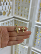 Cruz lisa hueca oro amarillo 14K