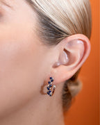 Arracadas zafiros marquise y brillantes 14K