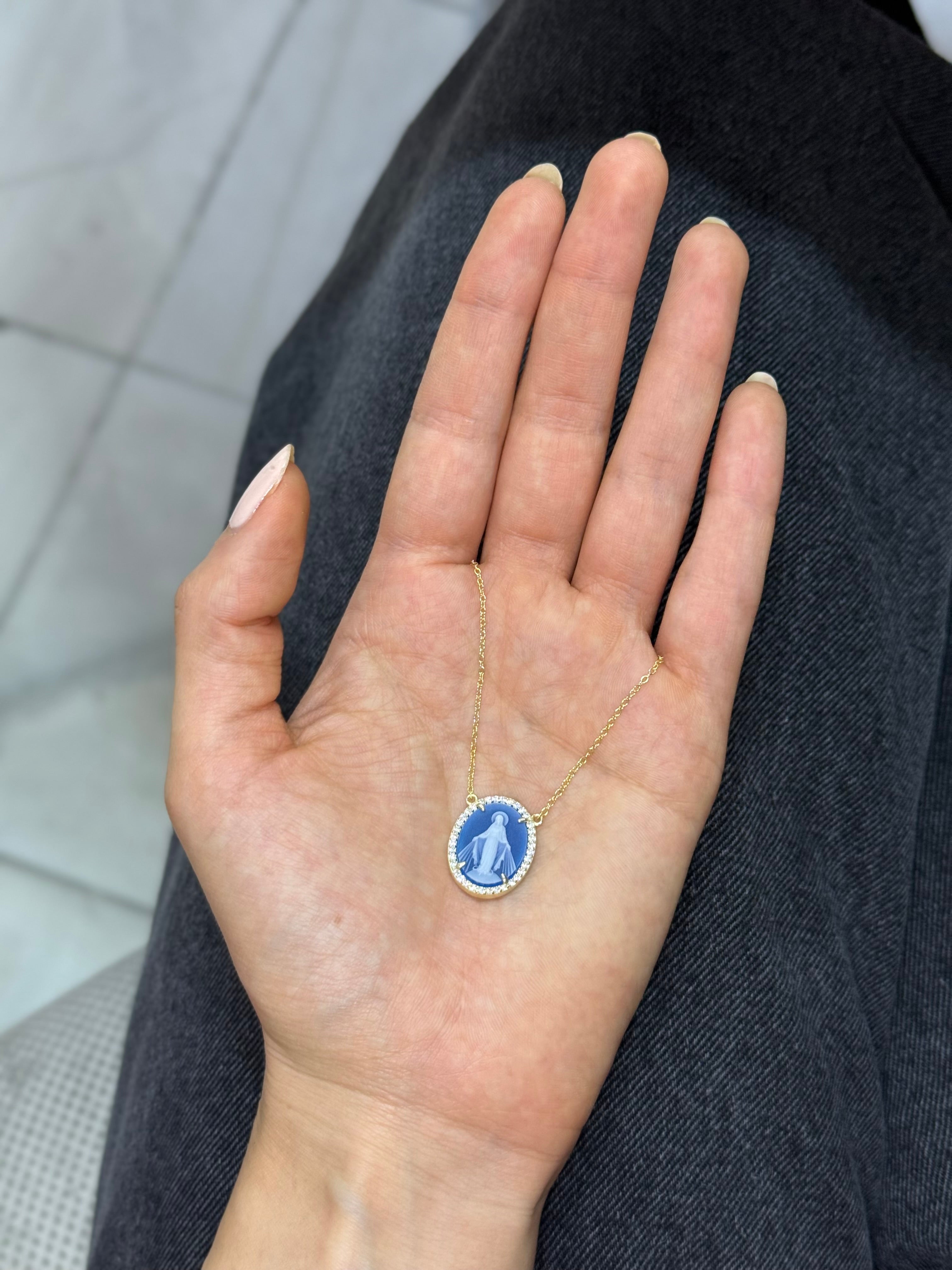 Collar Milagrosa ágata y circonias plata