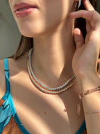 Cadena 5mm con circonias 14K