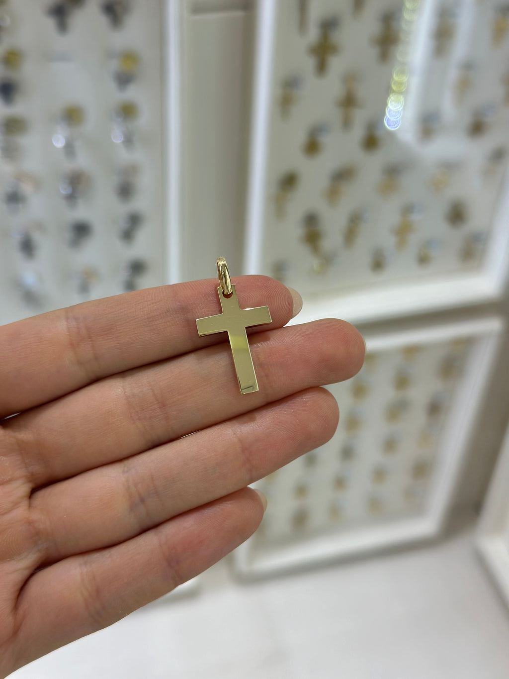 Cruz lisa 14K