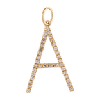 Dije inicial grande diamantes 14K