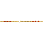 Cadena bolitas coral y oro 18K