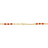 Cadena bolitas coral y oro 18K
