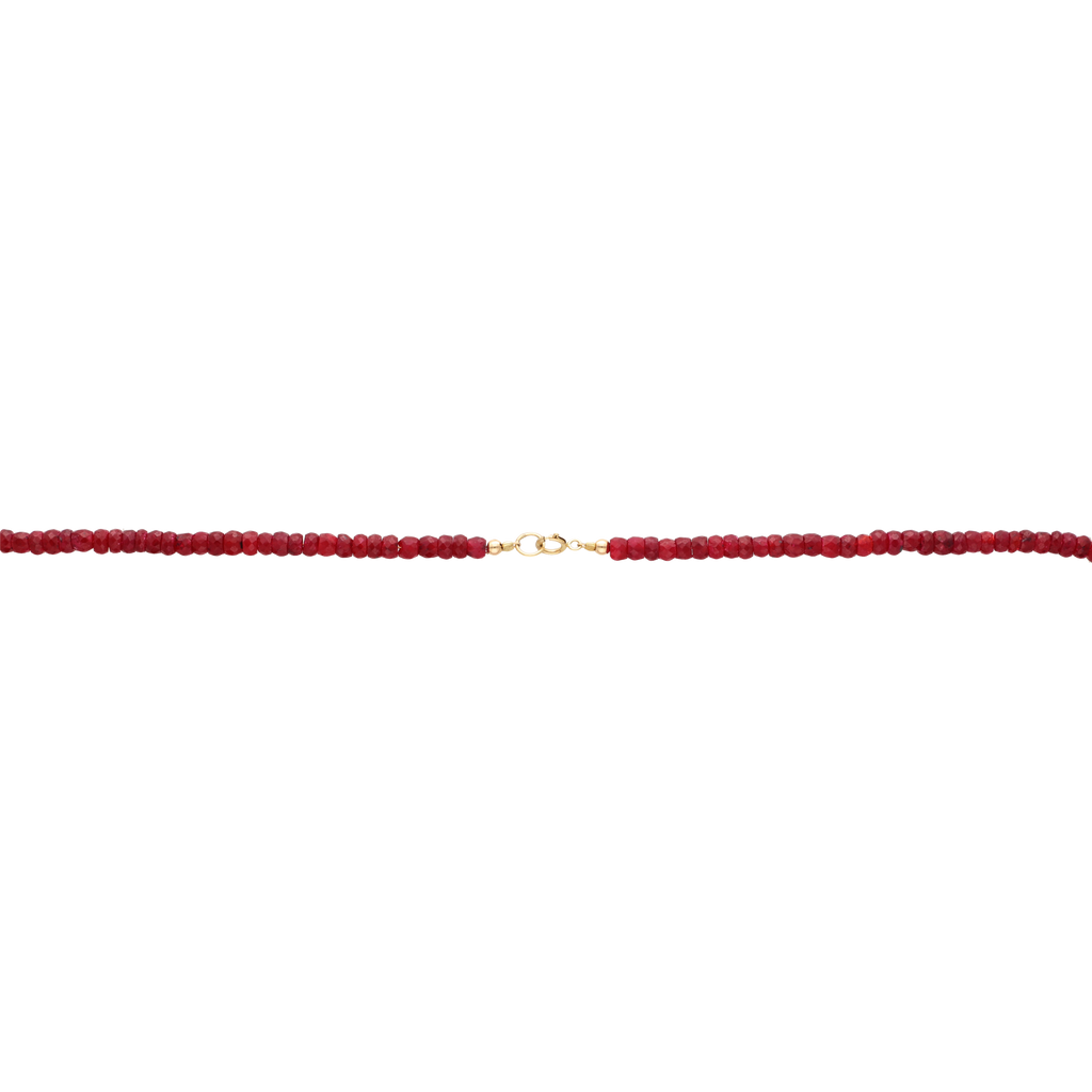 Collar jade rojo 10K