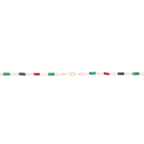 Collar perlas y jade colores 10K