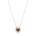Collar Sagrado Corazón piedras 14K