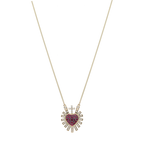 Collar Sagrado Corazón piedras 14K