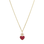 Collar Sagrado Corazón piedras 14K