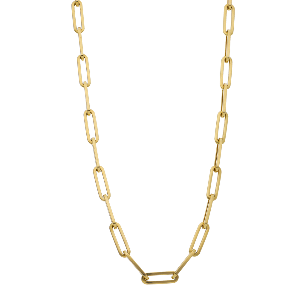 Cadena clip hueca oro amarillo 14K