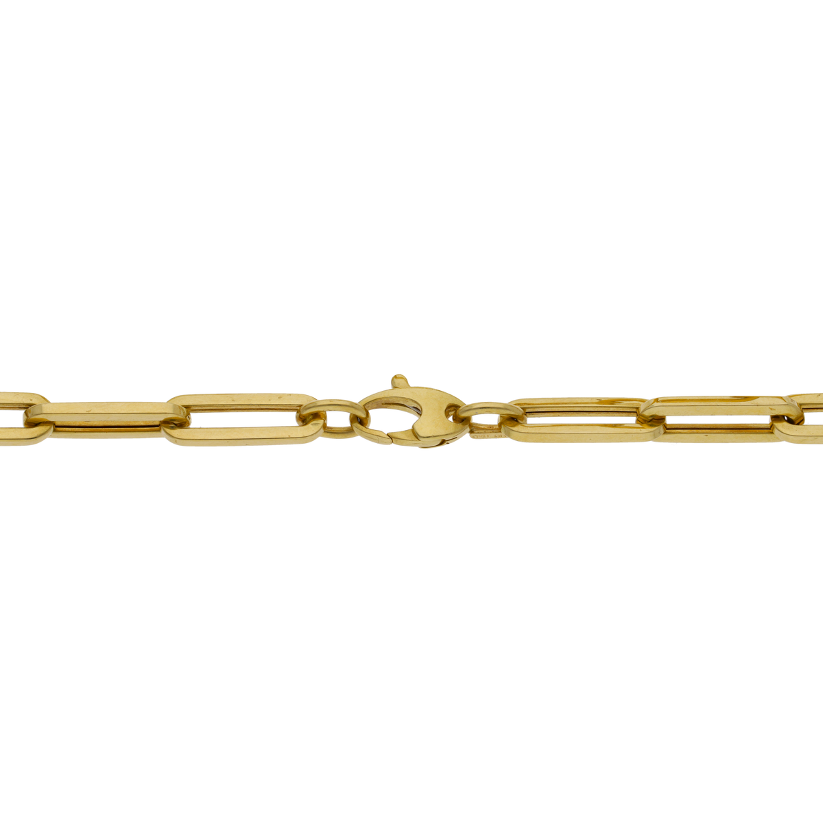 Cadena clip hueca oro amarillo 14K