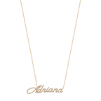 Collar nombre diamantes 14K