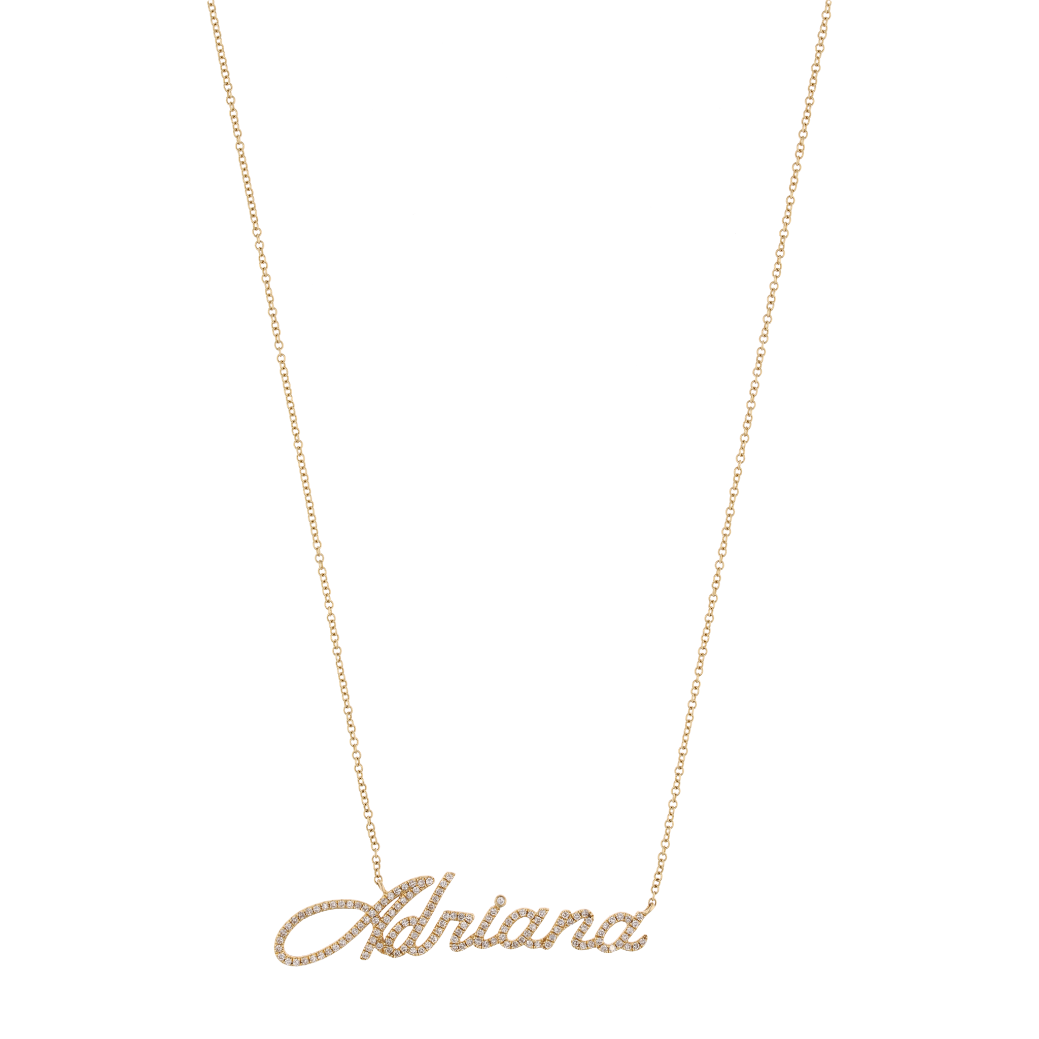 Collar nombre diamantes 14K