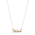 Collar nombre liso 10K/plata