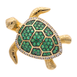 Tortuga multiuso circonias verdes plata