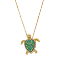 Tortuga multiuso circonias verdes plata