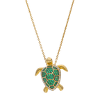 Tortuga multiuso circonias verdes plata