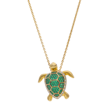 Tortuga multiuso circonias verdes plata