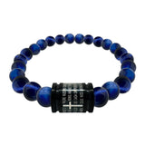 Pulsera bolas color Padre Nuestro acero