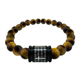 Pulsera bolas color Padre Nuestro acero