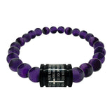 Pulsera bolas color Padre Nuestro acero