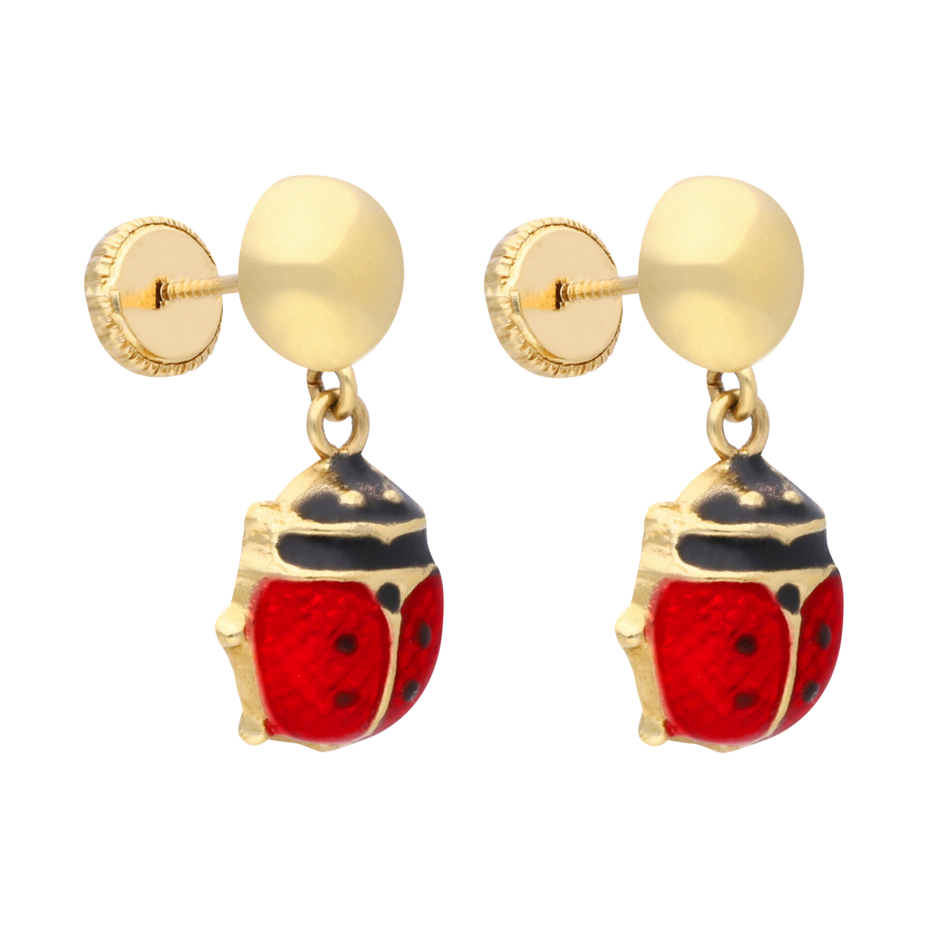 Aretes largos catarina esmaltada 14K