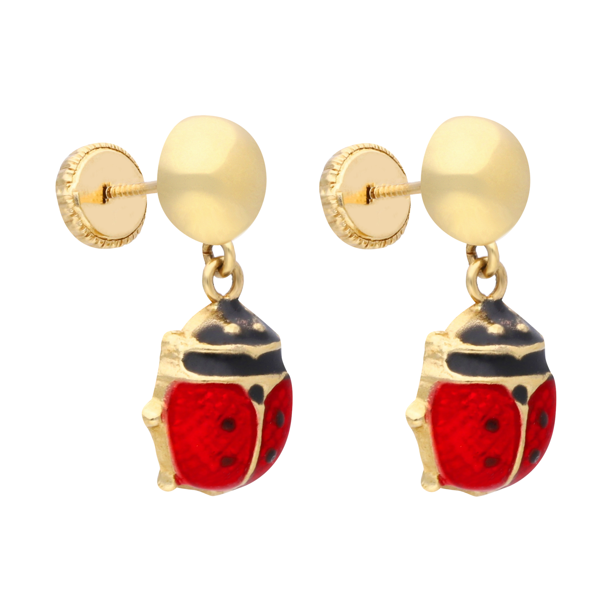 Aretes largos catarina esmaltada 14K