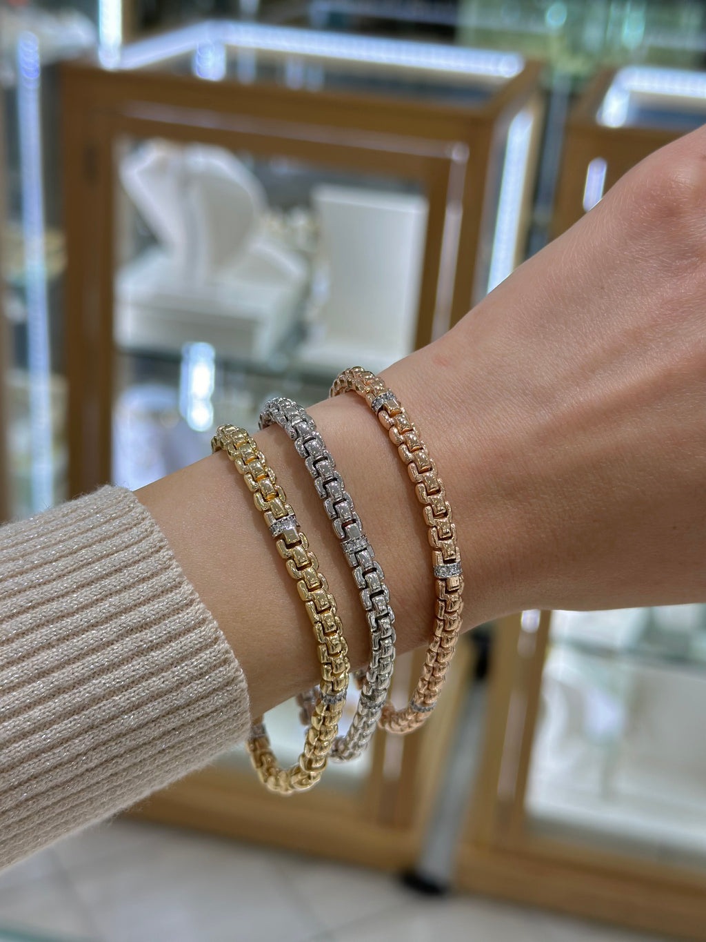 Pulsera 5mm con circonias 14K