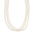Choker 3 hilos perlas blancas 5 mm