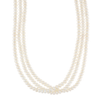 Choker 3 hilos perlas blancas 5 mm