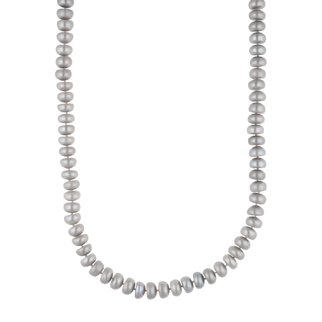 Collar perlas donas grises