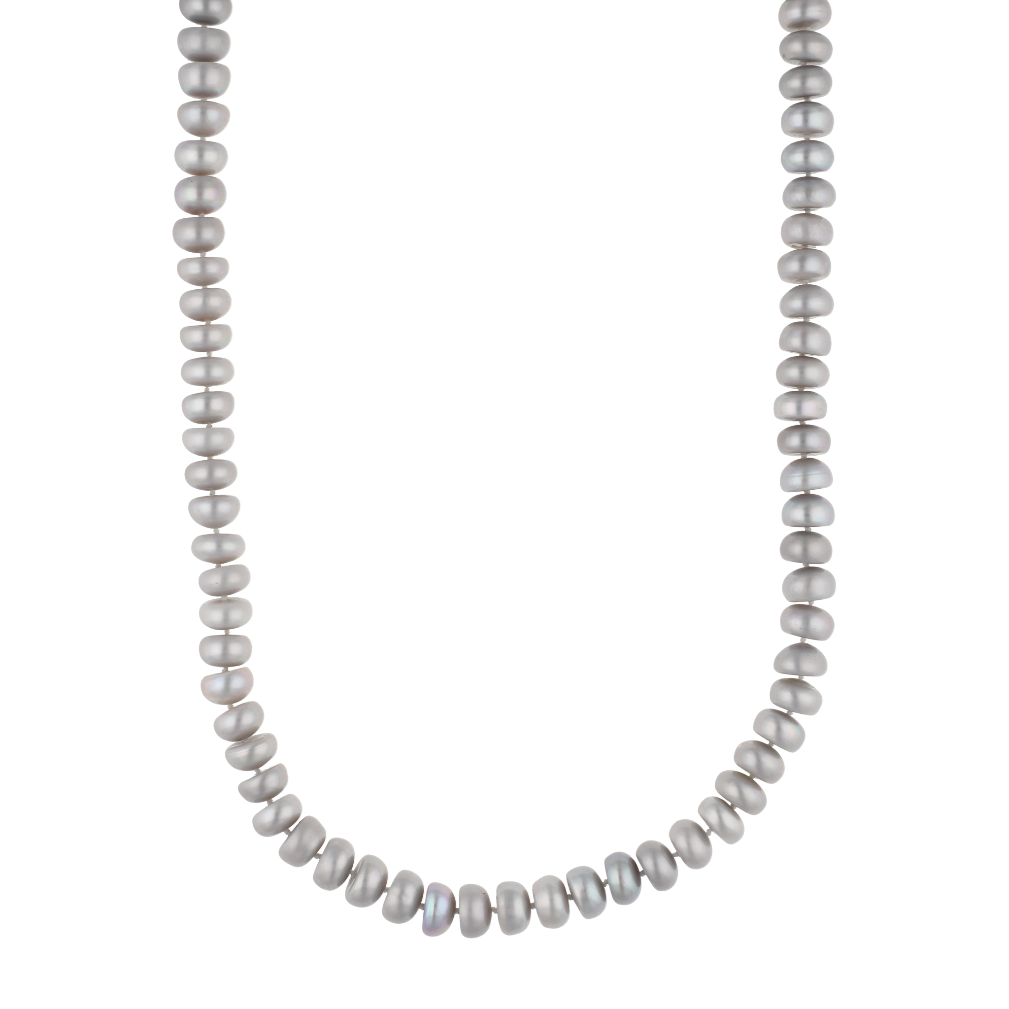 Collar perlas donas grises