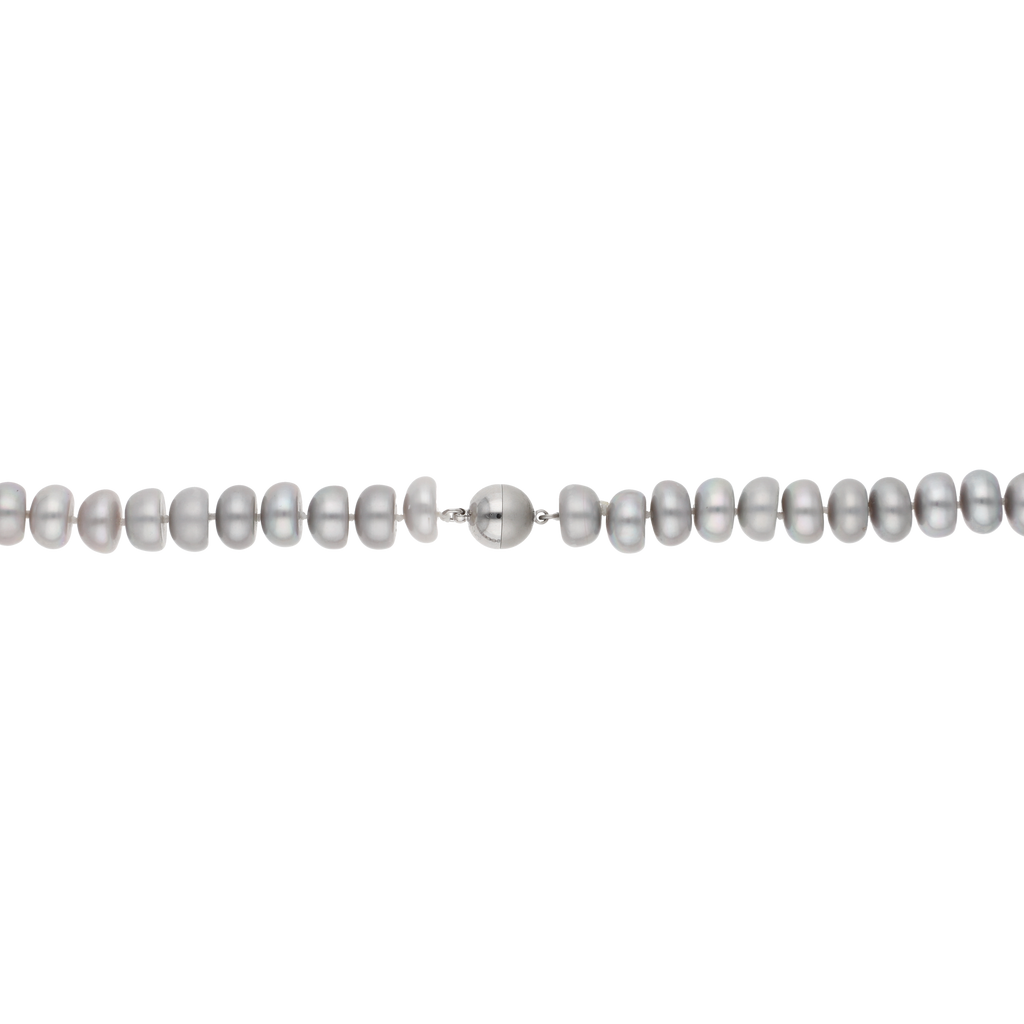 Collar perlas donas grises