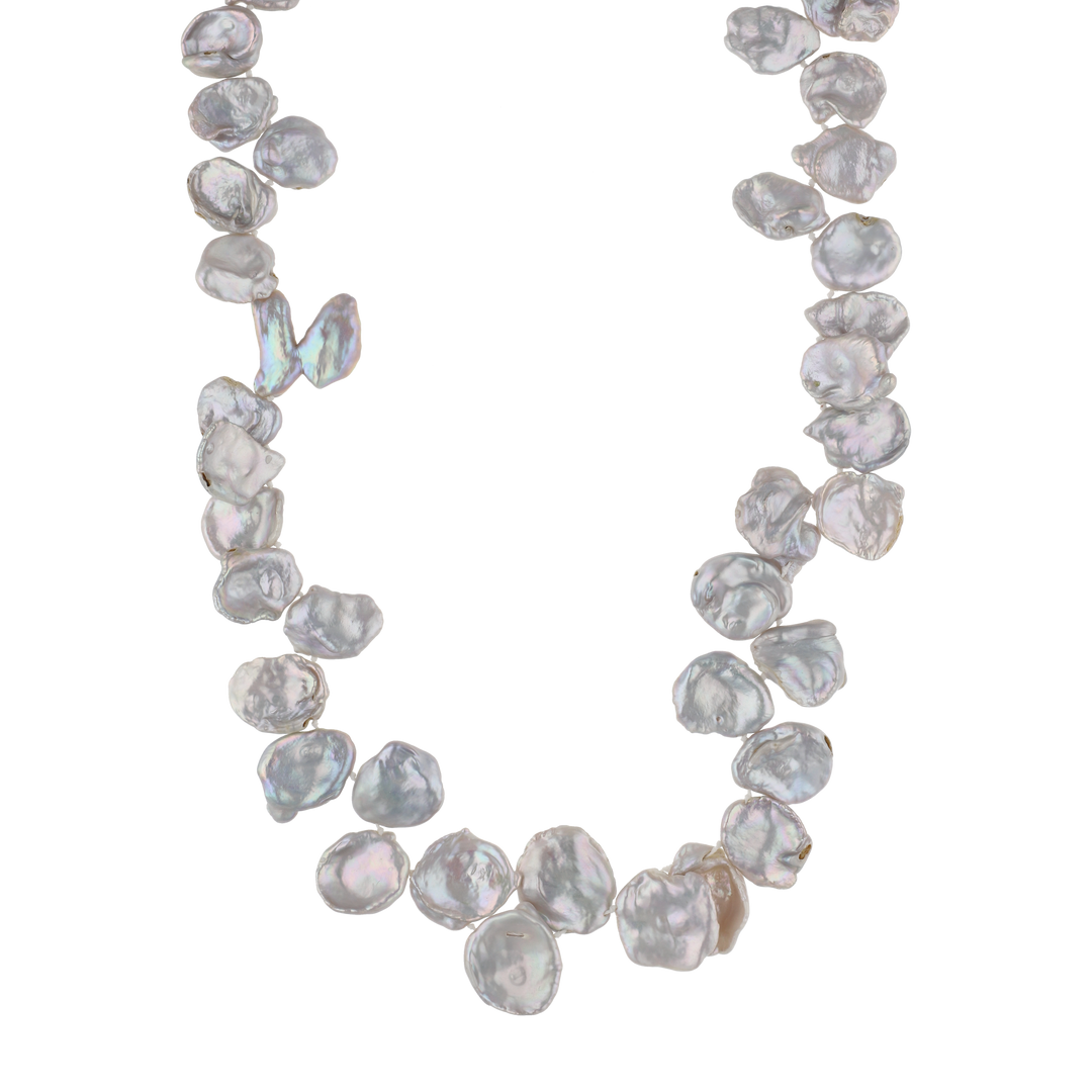 Collar perlas cereal grises
