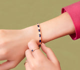 Aro zafiros y diamantes 14K