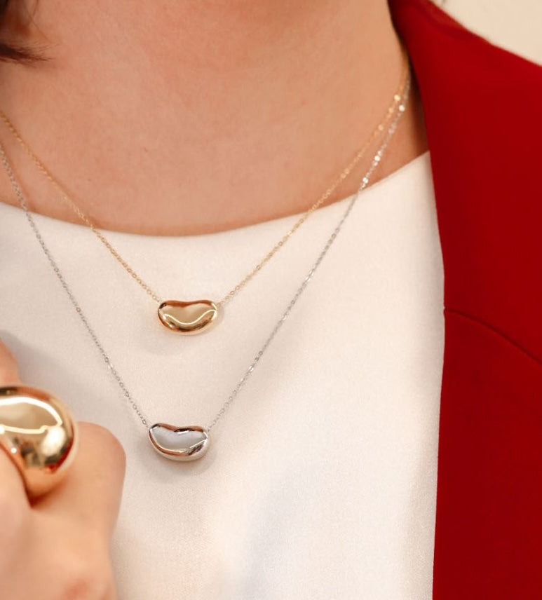 Collar dije frijol 14K