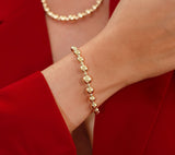 Pulsera bolas huecas 14K